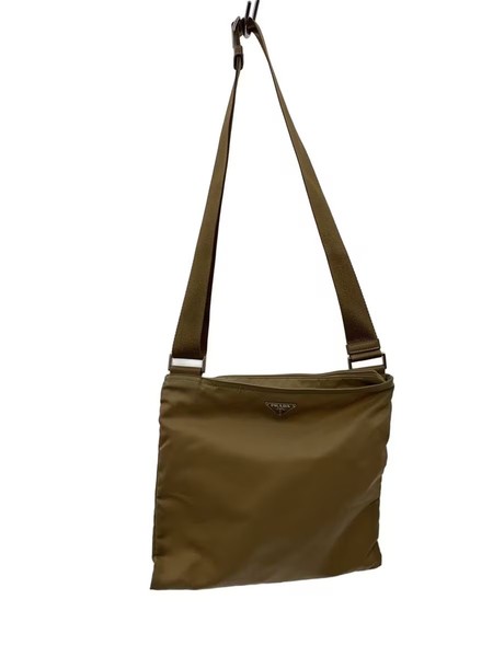 PRADA Nylon Shoulder Bag Beige Crossbody Bag Women’s Designer