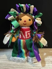 Mexican Handmade Maria Rag Doll with Traditional Dress 7" Assorted Colors
