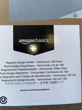 Amazon Basics Horizontal Magnetic Badge Holder - Pack of 100 Clear 4.3 by 3.4 in