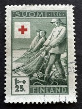 Finland 1946 - SG#412 - ‘Fisher With Net’ - 1+0.25 Finnish Markka