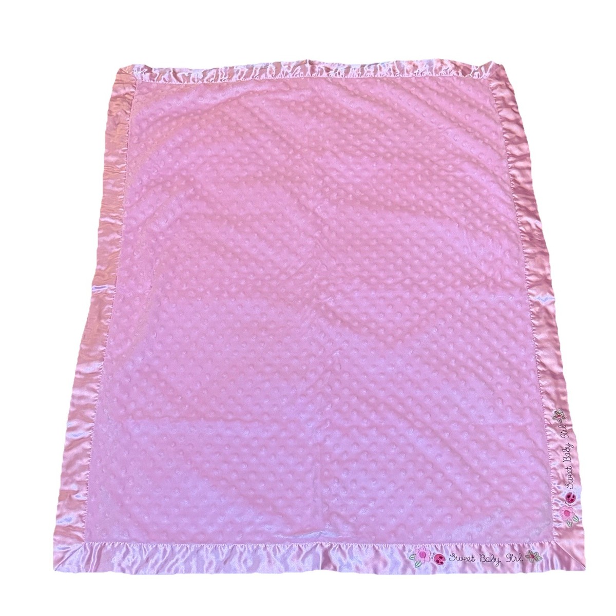 水玉模様のピンクのCHEEKY　PUNKIE DOTTY Carter's Just One Year Sweet Baby Girl Pink Minky Dot Satin 30x39