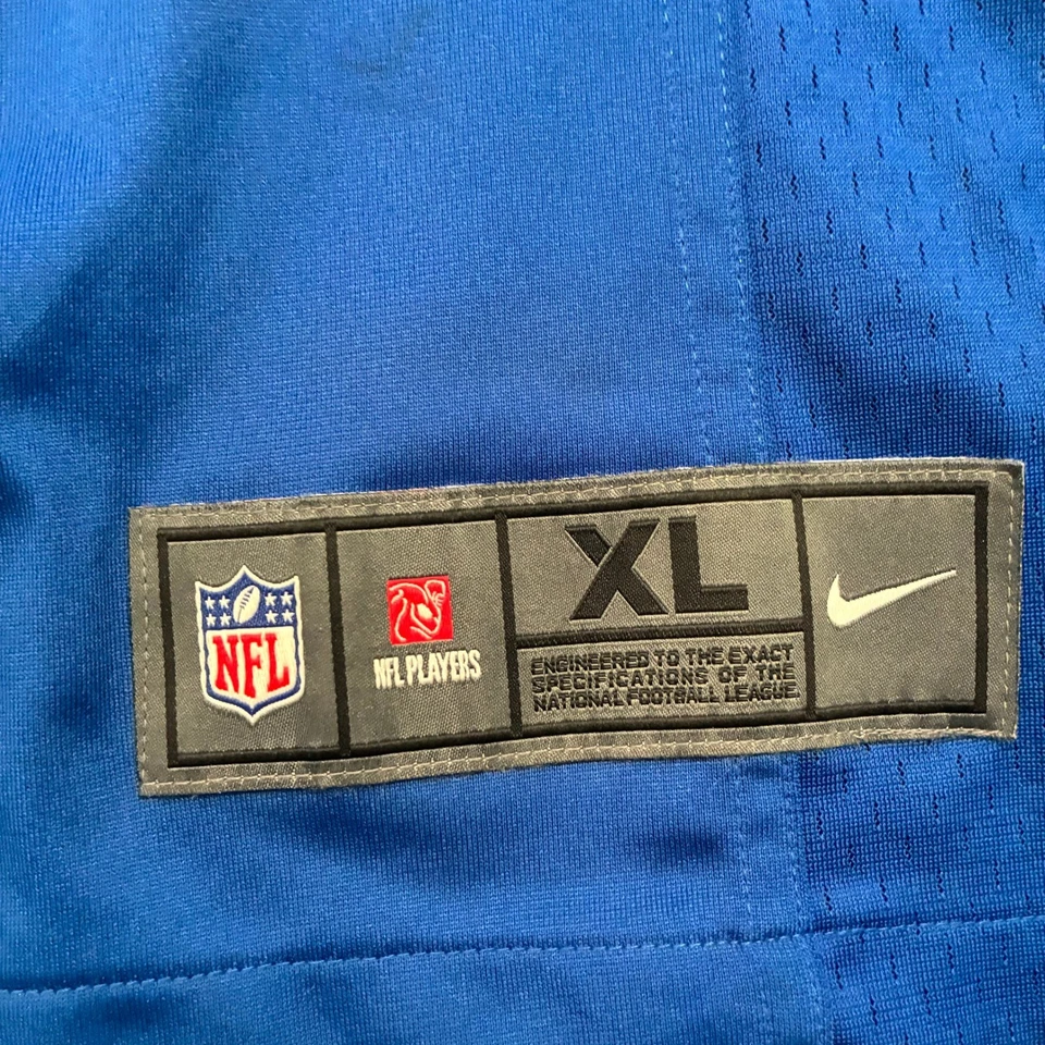 Camiseta masculina azul GG Nike Indianapolis Colts Andrew Luck 12 em campo NFL futebol - Imagem 3 de 4