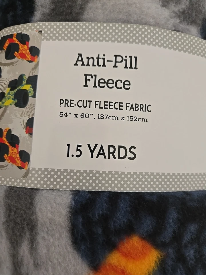 58" x 1.5 yard Lux Anti-pill Fleece Precut Race Cars Grey   DIY Blanket Craft  - Image 3 of 4
