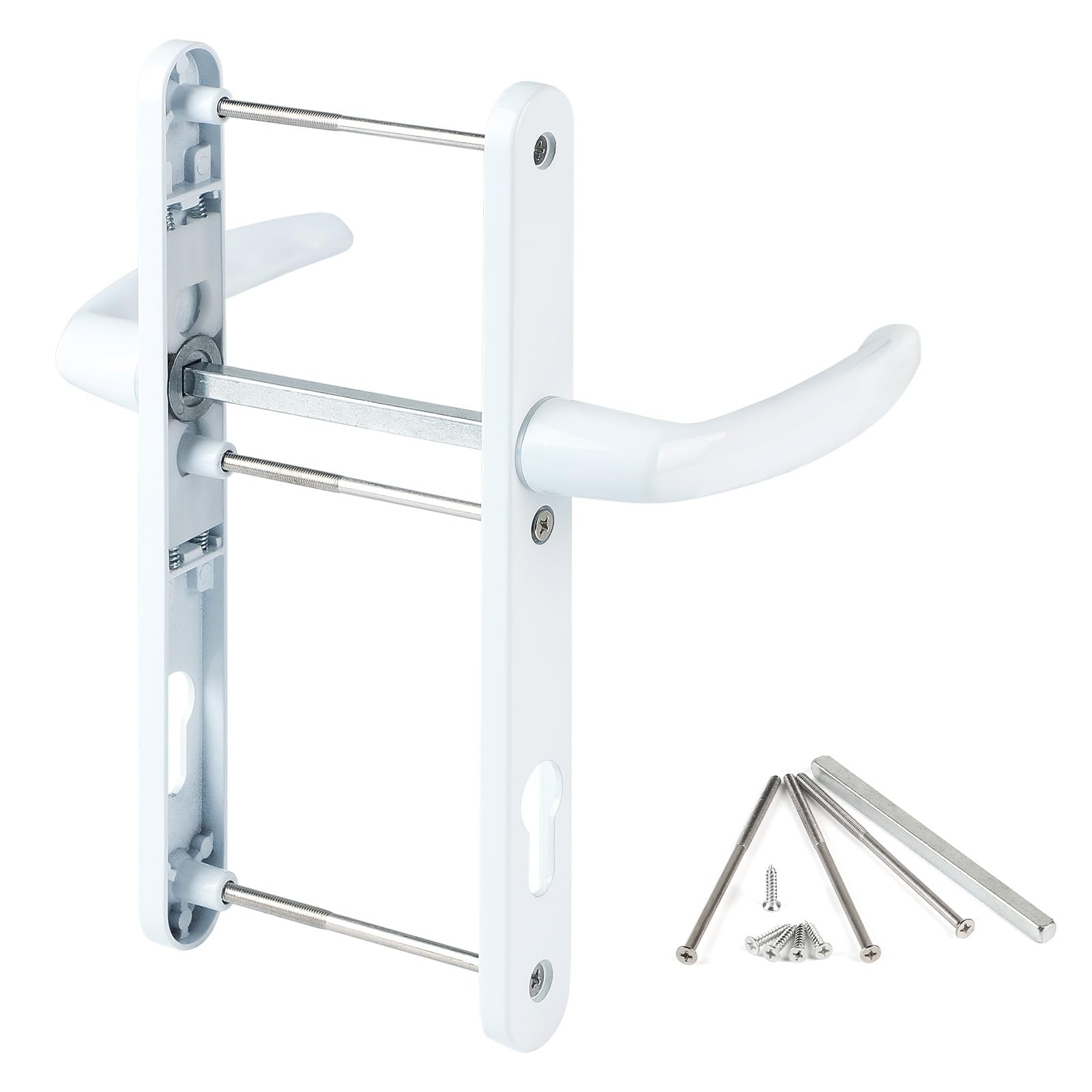 Poignée de porte 92 mm aluminium blanc pour remplacer une plaque usée