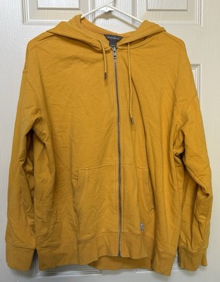 2020 Women s Eddie Bauer Mustard Yellow Hooded Sweatshirt Cotton Blend - Size L