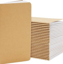 24pk H5 Kraft Paper Journal Notebooks 10x20.5cm Lined School Office