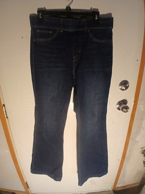 Gloria Vanderbilt Womens Blue Jeans Shape Effect High Rise Flare Pull Up Size 12