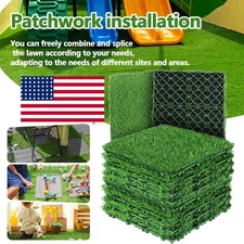 10X Artificial Grass Turf Interlocking Deck Tiles Indoor/Outdoor Flooring Decor