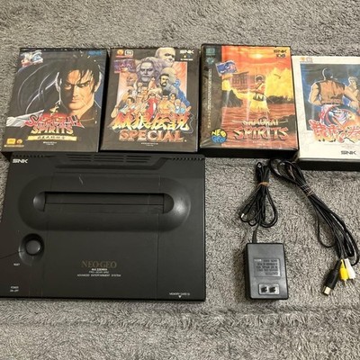 SNK Neo Geo Neogeo AES ROM Console System with 4Games Tested Used