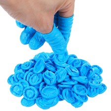 Kifmurase 100 PCS Large Disposable Nitrile Finger Cots, Large, Blue