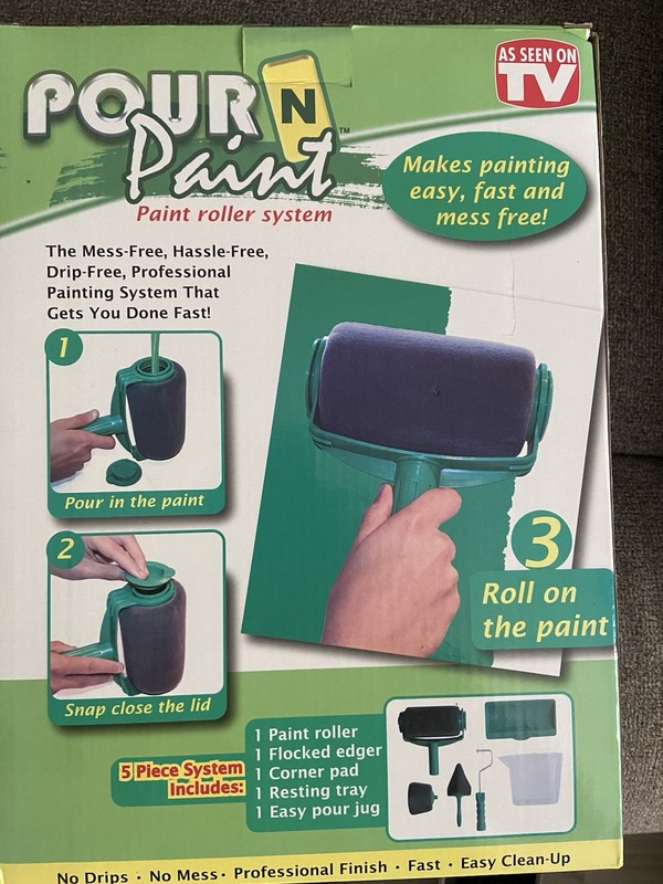 Pour N Paint Paint Roller System AS Seen On TV Mess Free Hassle Free Drip- Free