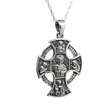 Byzantine Orthodox Cross Pendant 925 Silver Christ Pantocrator Jewellery & Boxed