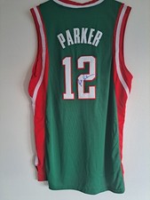 MILWAUKEE BUCKS JABARI PARKER AUTOGRAPHED NBA ADIDAS L SWINGMAN JERSEY NWT PROOF