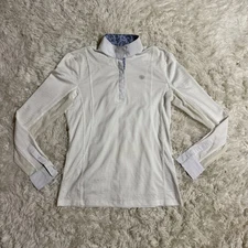 Women’s Medium White Ariat Long Sleeve Horseback Riding Show Shirt 