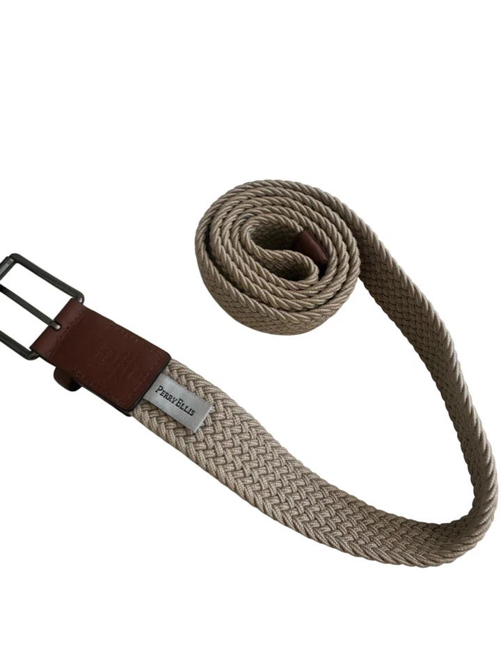 Cinturón tejido trenzado beige para hombre PERRY ELLIS talla 38 Foto 4 de 4