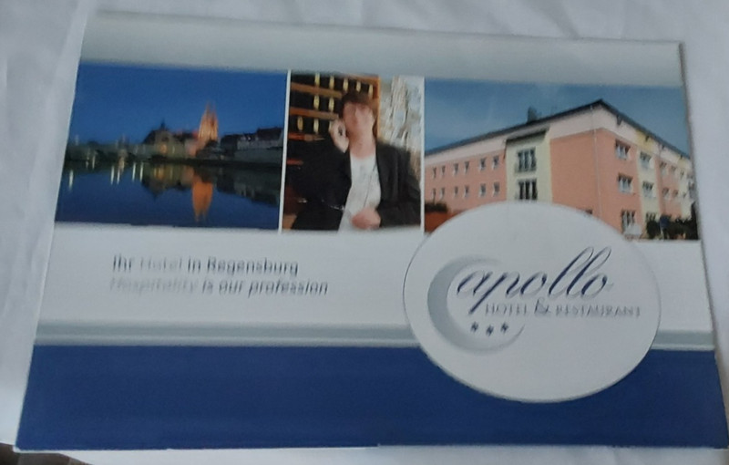 APOLLO HOTEL AND RESTAURANT BROCHURE  REGENSBURG  GERMANY