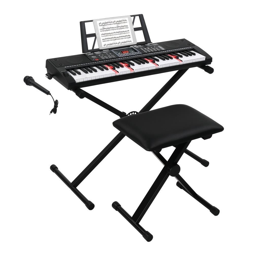 GLARRY 61 Keys Full Size Electric Keyboard Piano Set With accessories