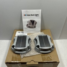 Solar Driveway Lights Outdoor 12 Pack, RGB Colors Solar Deck Dock Lights Outd...