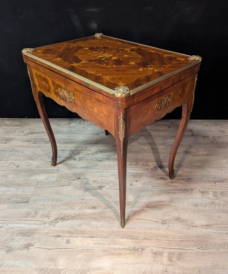 Table à jeux de style Louis XV - Photo 4/4