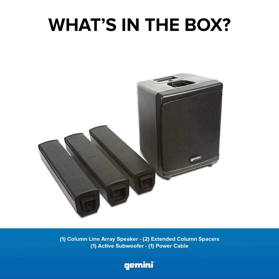 Gemini WPX-900TOGO 1000W Battery Powered Bluetooth Line Array Speaker System - Image 4 of 4