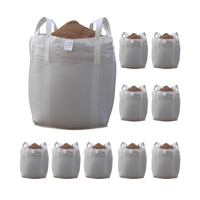FIBC Bulk Bags, 35x35x43 inches, 2200 lbs Capacity, White, Pack of 10, Heavy ...