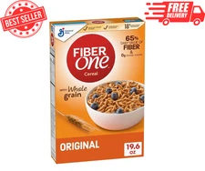 Fiber One Cereal, Original Bran, High Fiber Cereal Made with Whole Grain,19.6 oz