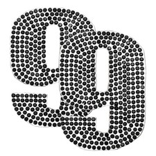 2pcs Self Adhesive Beads Numbers Embroidery Applique Black 9