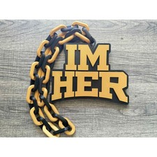 Im Her Logo Oversized Necklace, Hype Chain