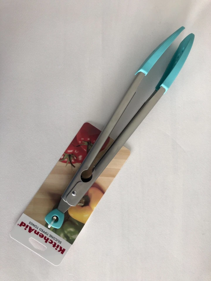New KitchenAid Aqua Stainless Steel Sky Silicone Tipped Tongs (HAQA) - Image 3 of 3