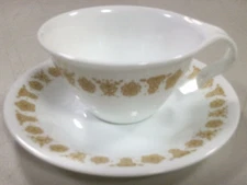 Vintage Cup & Saucer Set-Corelle Corning Livingware-Gold Butterfly