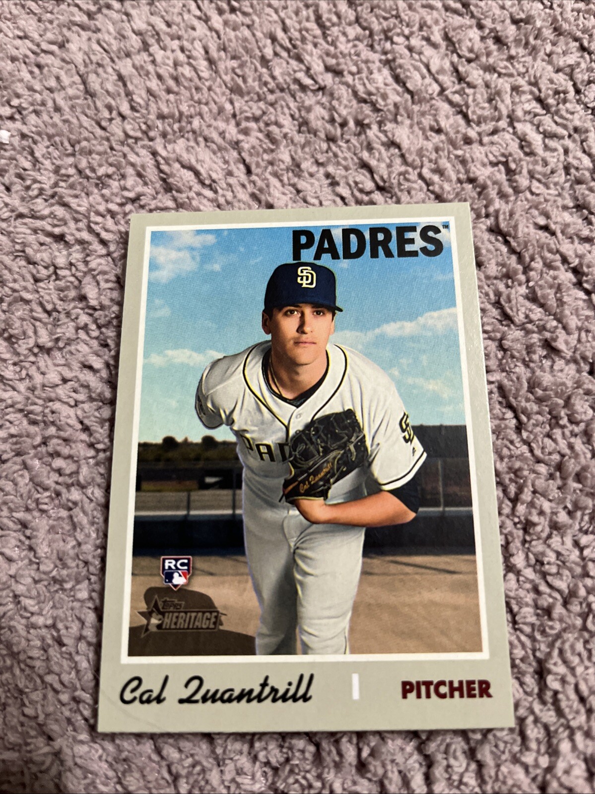 2019 Topps Heritage High Number #613 Cal Quantrill RC Rookie San Diego padres
