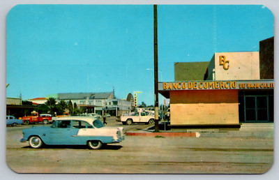 San Luis Rio Colorado Sonora Banco Comercio Street Postcard