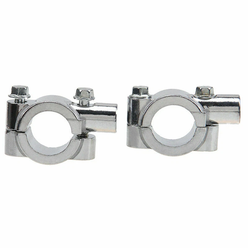 7/8" Manillar Moto Espejo Montaje 8mm Abrazadera Soporte Adaptador Cromo EE. UU. Foto 3 de 4