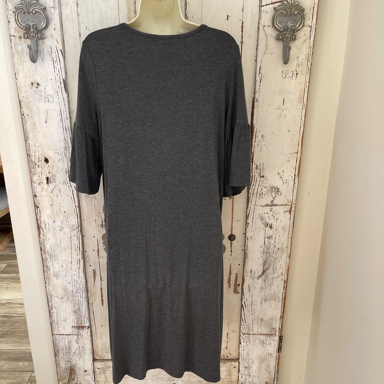 VETEMENTS Matilda Jane taglia Abito comodo donna piccolo grigio manica a campana oversize in maglia a cambio