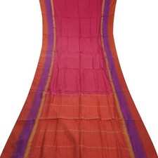 Vintage Pink Sarees 100 Pure Silk Handwoven South Indian Sari 5YD Craft Fabric