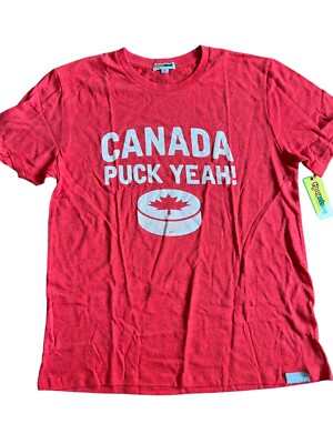 NEW Tipsy Elves Puck Yeah Canadian Hockey T-Shirt Large Red