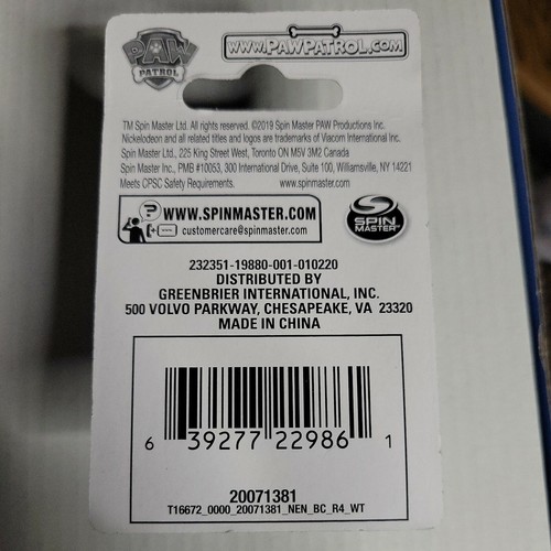 Figura Chase 2" 2019 Paw Patrol Nickelodeon Spin Master (Topper de pastel) - Imagen 2 de 2