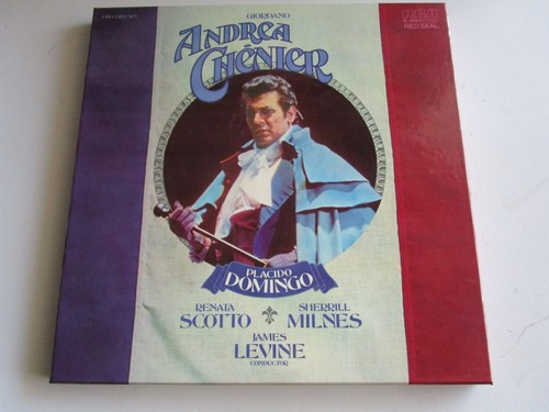 Vintage GIORDANO CHENIER Vinyl LP 3 Record Box Set Rome Domingo opera