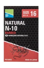 Preston Innovations - Natural N-10 Barded Hooks - All Sizes