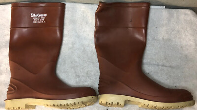 LaCrosse ANSI Z41 PT91 M I/75 C/75 Steel Toe Rubber Boots Brown