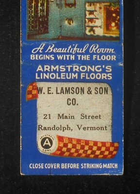 1930s Armstrong Linoleum Floors W. E. Lamson & Son Co. 21 Main St. Randolph VT