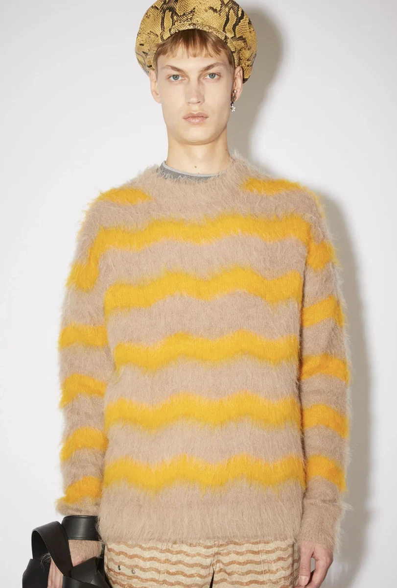 Striped fuzzy sweater top