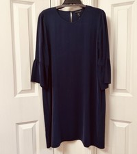 Eileen Fisher Silk Round Neck Shift Dress