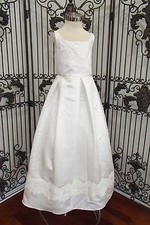 S194 JORDAN L673 SZ 9 DIAMOND WHITE 194 FLOWER GIRL FORMAL DRESS GOWN