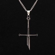 Retro Style Punk Sword Pendant Necklace Broken Sword Punk Sword Necklace  Woman