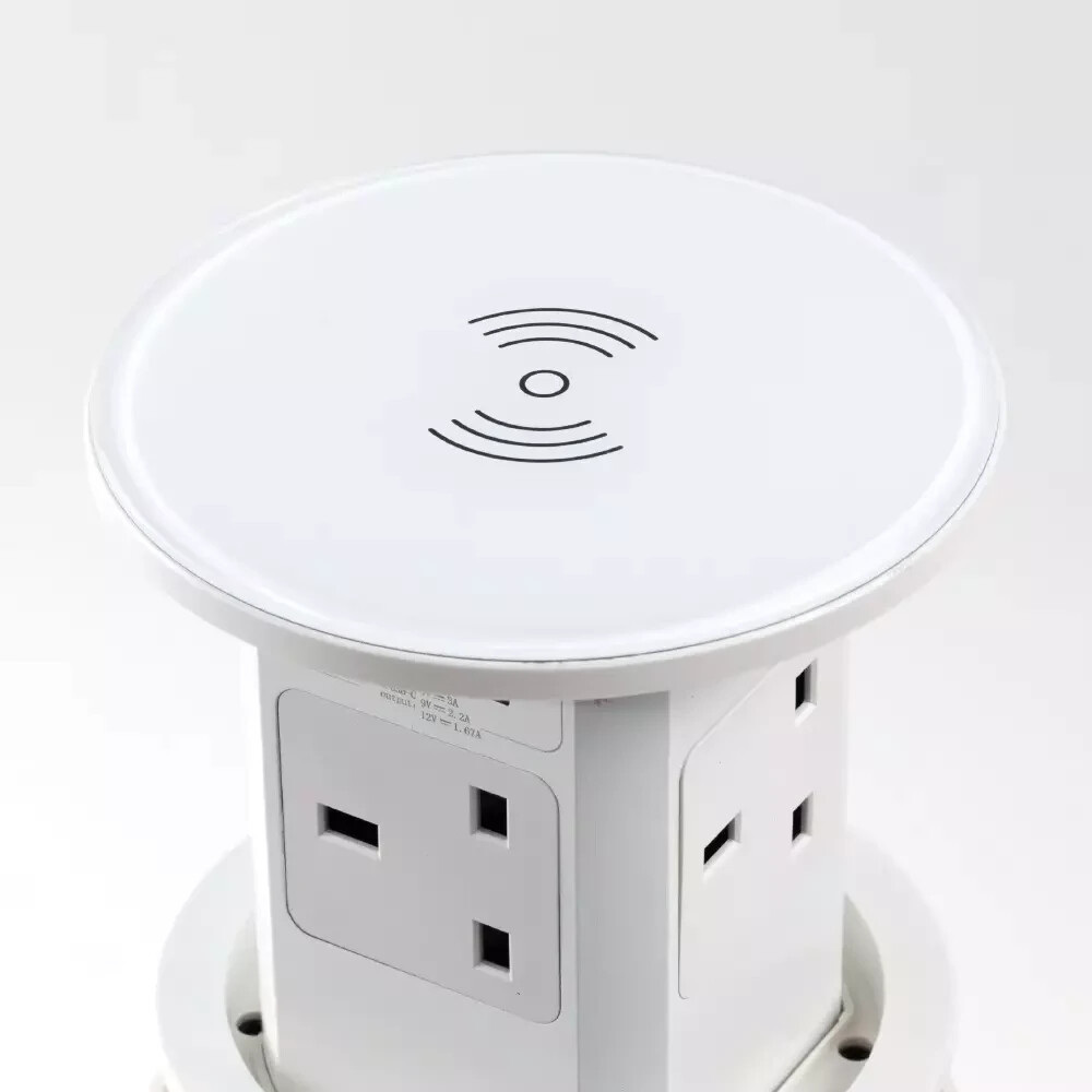 Pneumatic Lifting Socket Wireless Charging for Kitchen ,15W Wireless Charger