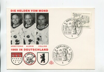 Berlin Postkarte Mi 330 Berlin 13.10.69 Mond Armstrong Aldrin Collins Apollo 11