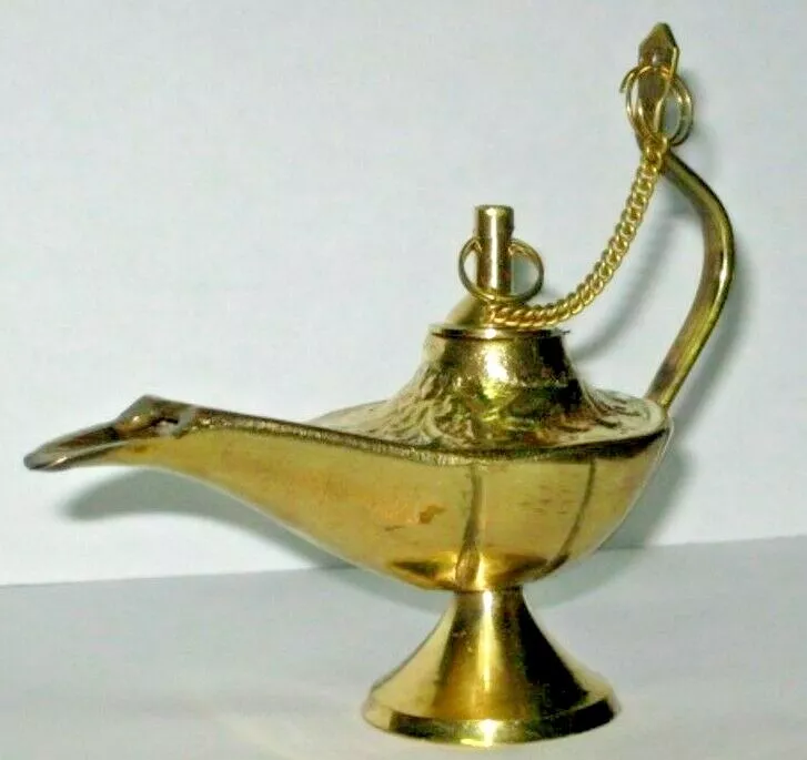 Vintage 4 Rare Brass Oil Lamp Aladdin Genie Home Decor Incense