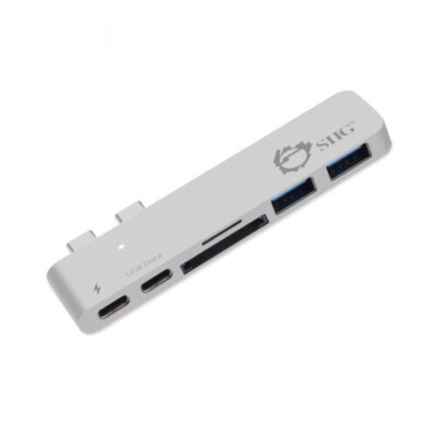 SIIG Dual USB-C Hub for MacBook Pro 13''/15'' w/ Card Reader & PD Adapter