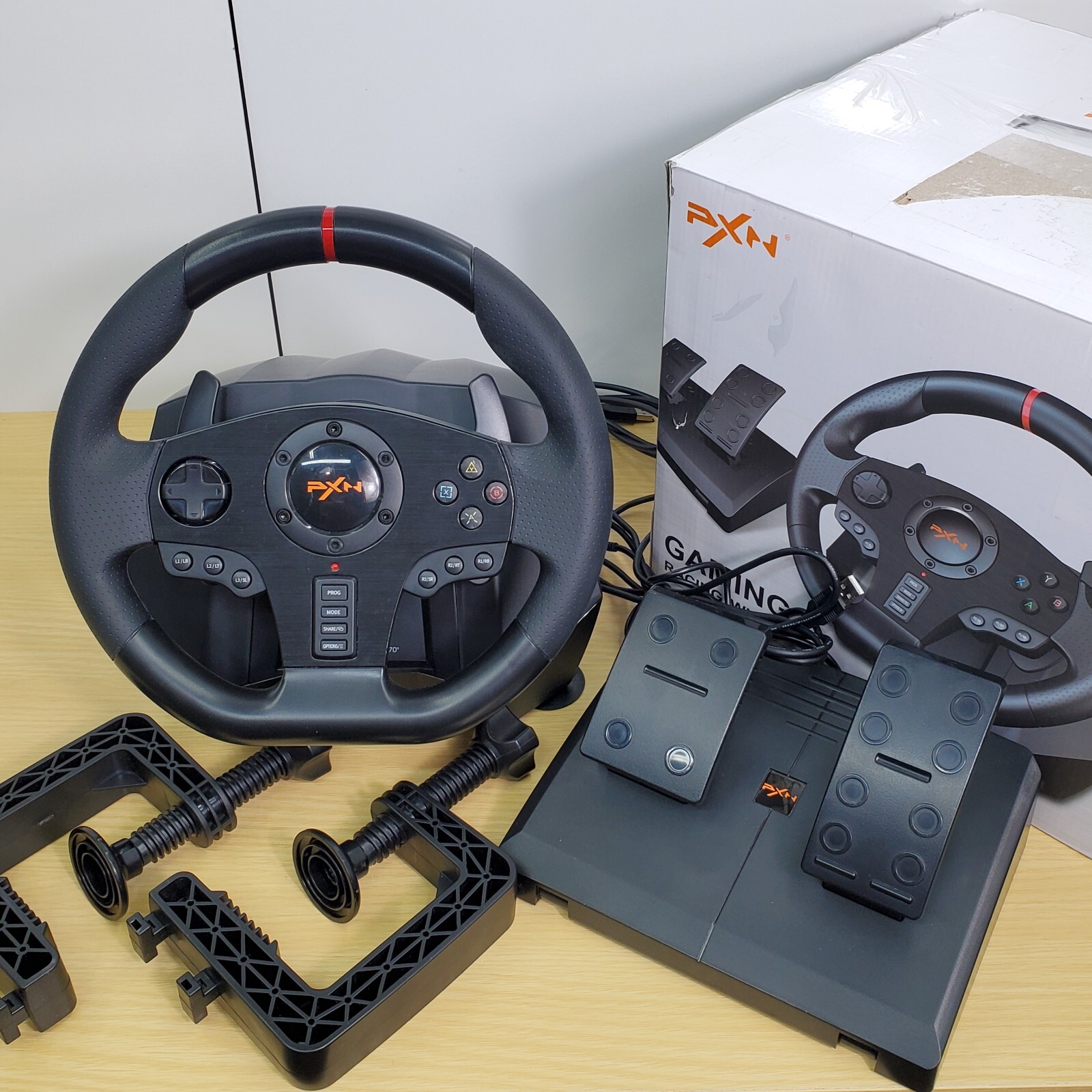 PXN V900 Racing Steering Wheel With Pedals PS4 PC XBOX ONE Nintendo